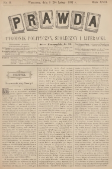 Prawda : tygodnik polityczny, społeczny i literacki. R.17, 1897, nr 8