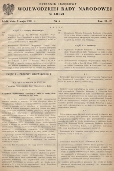 Dziennik Urzędowy Wojewódzkiej Rady Narodowej w Łodzi. 1953, nr 5