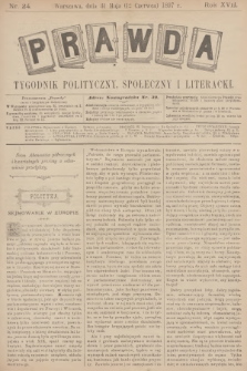 Prawda : tygodnik polityczny, społeczny i literacki. R.17, 1897, nr 24