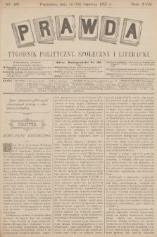 Prawda : tygodnik polityczny, społeczny i literacki. R.17, 1897, nr 26