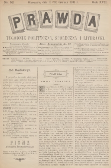 Prawda : tygodnik polityczny, społeczny i literacki. R.17, 1897, nr 52