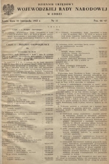 Dziennik Urzędowy Wojewódzkiej Rady Narodowej w Łodzi. 1953, nr 11