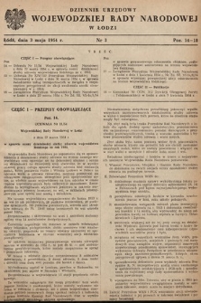 Dziennik Urzędowy Wojewódzkiej Rady Narodowej w Łodzi. 1954, nr 3
