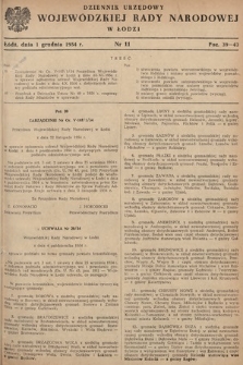 Dziennik Urzędowy Wojewódzkiej Rady Narodowej w Łodzi. 1954, nr 11