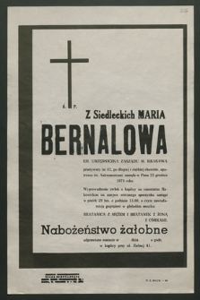 Jan Bernasiński dr praw […] zmarł dnia 6 marca 1989 roku […]