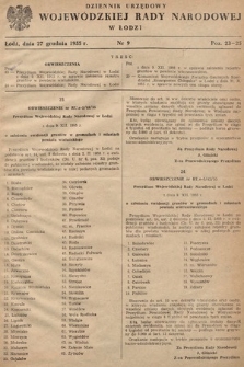 Dziennik Urzędowy Wojewódzkiej Rady Narodowej w Łodzi. 1955, nr 9