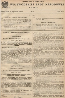 Dziennik Urzędowy Wojewódzkiej Rady Narodowej w Łodzi. 1956, nr 1