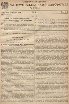 Dziennik Urzędowy Wojewódzkiej Rady Narodowej w Łodzi. 1956, nr 2