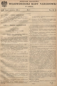 Dziennik Urzędowy Wojewódzkiej Rady Narodowej w Łodzi. 1956, nr 5