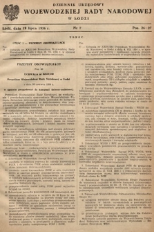 Dziennik Urzędowy Wojewódzkiej Rady Narodowej w Łodzi. 1956, nr 7