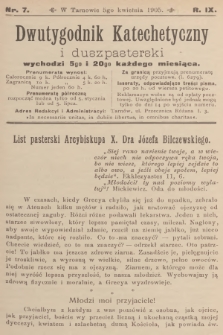 Dwutygodnik Katechetyczny i Duszpasterski. R.9, 1905, nr 7