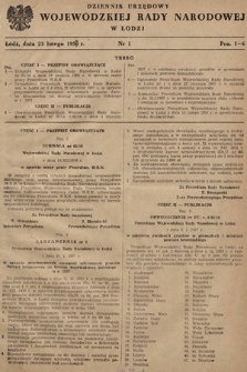 Dziennik Urzędowy Wojewódzkiej Rady Narodowej w Łodzi. 1957, nr 1
