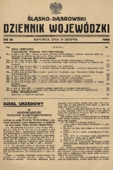Śląsko-Dąbrowski Dziennik Wojewódzki. 1945, nr 19