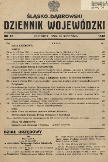 Śląsko-Dąbrowski Dziennik Wojewódzki. 1945, nr 23