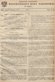 Dziennik Urzędowy Wojewódzkiej Rady Narodowej w Łodzi. 1957, nr 4