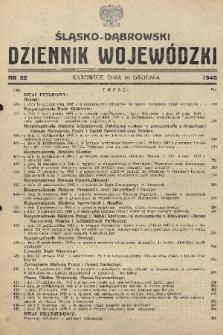 Śląsko-Dąbrowski Dziennik Wojewódzki. 1945, nr 32