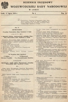 Dziennik Urzędowy Wojewódzkiej Rady Narodowej w Łodzi. 1959, nr 4