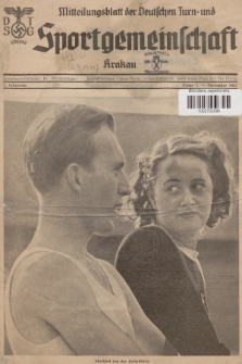 Mitteilungsblatt der Deutschen Turn und Sportgemeinschaft Krakau. Jg.1, 1941, Folge 1