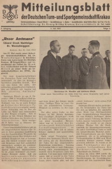 Mitteilungsblatt der Deutschen Turn und Sportgemeinschaft Krakau. Jg.2, 1942, Folge 6