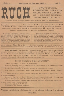 Ruch : dwutygodnik poświęcony sprawom wychowania fizycznego i normalnego rozwoju ciała. R.1, 1906, № 3