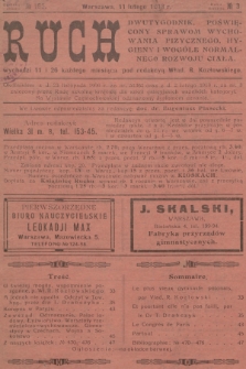 Ruch : dwutygodnik poświęcony sprawom wychowania fizycznego, hygieny i wogóle normalnego rozwoju ciała. R.8, 1913, № 3