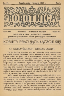 Robotnica : dodatek do „Nowego Słowa” poświęcony interesom kobiet pracujących zawodowo. R. 1, 1904, nr 11