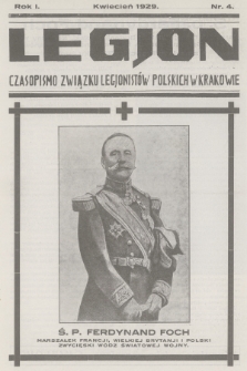 Legjon : czasopismo Związku Legjonistów Polskich w Krakowie. R.1, 1929, nr 4