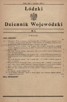 Łódzki Dziennik Wojewódzki. 1930, nr 1