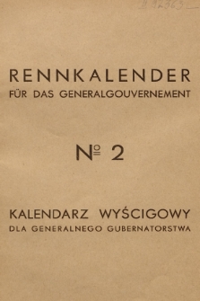 Rennkalender für das Generalgouvernement. 1941, № 2