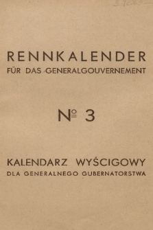 Rennkalender für das Generalgouvernement. 1941, № 3