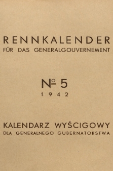 Rennkalender für das Generalgouvernement. 1942, № 5