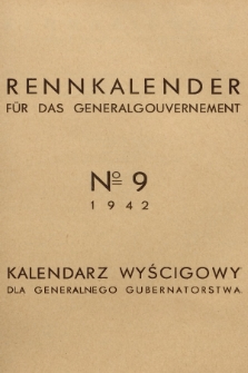 Rennkalender für das Generalgouvernement. 1942, № 9