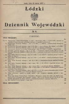Łódzki Dziennik Wojewódzki. 1930, nr 6