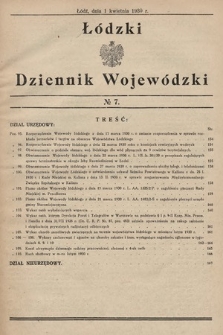 Łódzki Dziennik Wojewódzki. 1930, nr 7