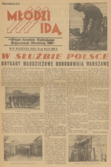 Młodzi Idą : organ Komitetu Centralnego Organizacji Młodzieży TUR. 1948, nr 19