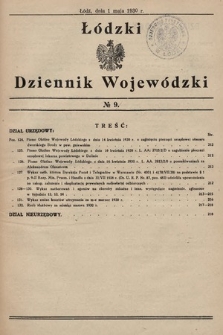 Łódzki Dziennik Wojewódzki. 1930, nr 9