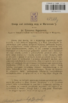 Uwagi nad endemiją ospy w Warszawie