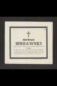 Józef Bernard Morawski, organista i dyrektor muzyki [...], umarł dnia 24 sierpnia 1859 r. [...]