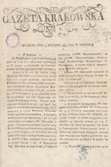 Gazeta Krakowska. 1818, nr 1