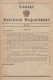Łódzki Dziennik Wojewódzki. 1930, nr 15
