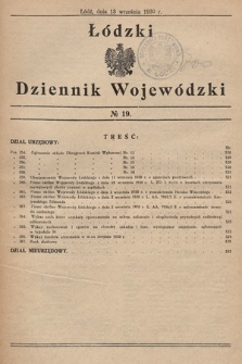 Łódzki Dziennik Wojewódzki. 1930, nr 19