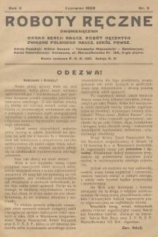 Roboty Ręczne : organ Sekcji Naucz. Robót Ręcznych Związku Polskiego Naucz. Szkół. Powsz. R.2, 1928, nr 3