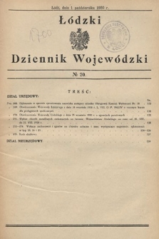 Łódzki Dziennik Wojewódzki. 1930, nr 20