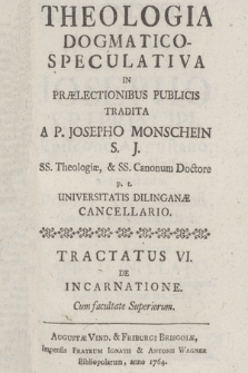 Theologia Dogmatico-Speculativa. Tractatus 5, De Legibus, Jure, Et Justitia