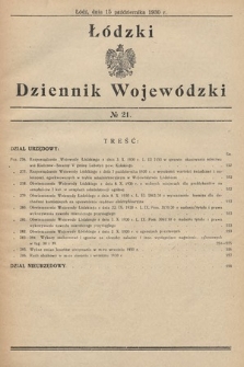Łódzki Dziennik Wojewódzki. 1930, nr 21