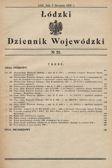 Łódzki Dziennik Wojewódzki. 1930, nr 22