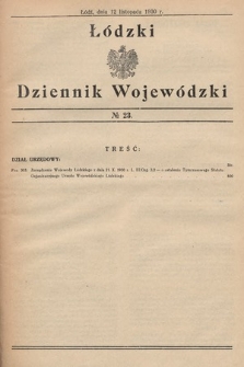 Łódzki Dziennik Wojewódzki. 1930, nr 23