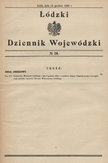 Łódzki Dziennik Wojewódzki. 1930, nr 26