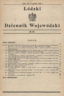 Łódzki Dziennik Wojewódzki. 1930, nr 27