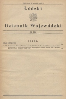 Łódzki Dziennik Wojewódzki. 1930, nr 28